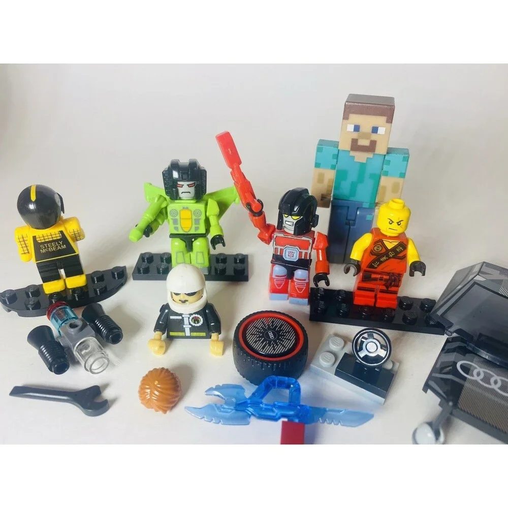 Toy Lot LEGO Kre-o Minifigures Torsos Heads Weapon Steelers Audi Transformers - Picture 6 of 12